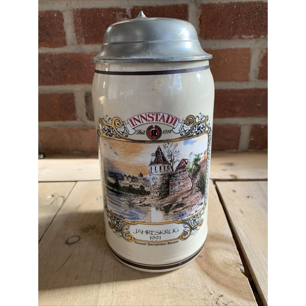 Beautiful Innstadt Jahreskrug 1991 VINTAGE Beer Stein 1 L‎